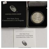 2016 PROOF MARK TWAIN SILVER DOLLAR W BOX PAPERS