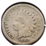 1863 INDIAN HEAD CENT VG