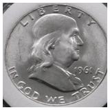 1961 D SUPURB GEM FRANKLIN HALF DOLLAR