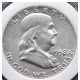 1958 CHOICE BU FRANKLIN HALF DOLLAR