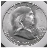 1952 S SUPURB GEM FRANKLIN HALF DOLLAR