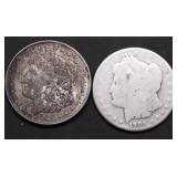 TWO MORGAN DOLLARS