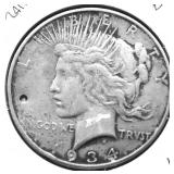 1934 D PEACE DOLLAR VF DETAILS