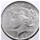 1924 CHOICE BU PEACE DOLLAR