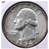 1954 WASHINGTON QUARTER GEM