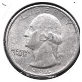 1934 D WASHINGTON QUARTER AU