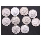 10 40 % SILVER HALF DOLLARS