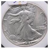 1941 WALKING HALF DOLLAR AU