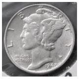 1942 CHOICE BU MERCURY DIME