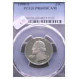 1990 S PCGS PF69DC WASHINGTON QUARTER