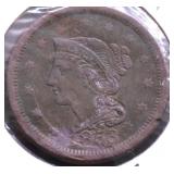 1853 LARGE CENT XF DETAILS