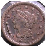 1847 LARGE CENT VF DETAILS