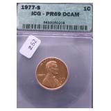 1977 S ICG PF69DC LINCOLN CENT