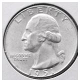 1951 CHOICE BU WASHINGTON QUARTER