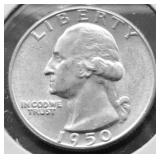 1950 CHOICE BU WASHINGTON QUARTER