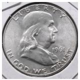 1961 CHOICE BU FRANKLIN HALF DOLLAR