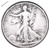 1937 D WALKING HALF DOLLAR