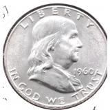 1960 D CHOICE BU FRANKLIN  HALF DOLLAR
