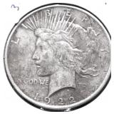 1922 PEACE DOLLAR VF