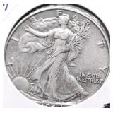 1942 WALKING HALF DOLLAR XF