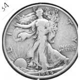 1944 S WALKING HALF DOLLAR F