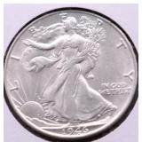 1946 WALKING LIBERTY HALF DOLLAR CHOICE AU