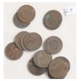 17 INDIAN HEAD PENNIES