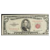 5 DOLLAR RED SEAL US LEGAL TENDER VF