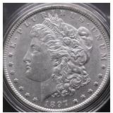 1897 MORGAN DOLLAR AU