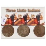3 INDIAN HEAD CENTS