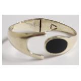 54.5 GRAMS STERLING SILVER BLACK ONXY CUFF