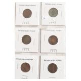 6 INDIAN HEAD PENNIES