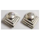 STERLING SILVER MOD CLIP EAR RINGS 19.8 GRAMS