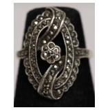 STERLING SILVER MARCACITE RING SZ 7