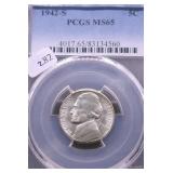 1942 S PCGS MS65 WAR NICKEL