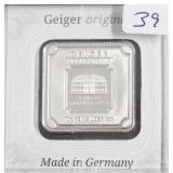 10 GRAM GEIGER .999 SILVER BAR