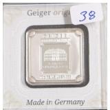 10 GRAM GEIGER .999 SILVER BAR