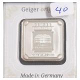 10 GRAM GEIGER .999 SILVER BAR