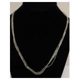 STERLING SILVER 5 STRAN  NECKLACE