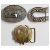 3-BRASS BELT BUCKLES