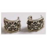 STERLING SILVER HALF HOOP EAR RINGS