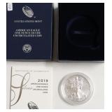 2019 W SILVER EAGLE W BOX PAPERS