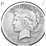 1927 PEACE DOLLAR VG