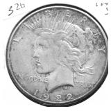 1922 S PEACE DOLLAR VF