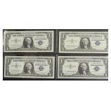 4 CHOICE BU 1$ SILVER CERTIFICATES