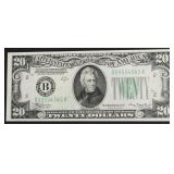 1924 20 $ FEDERAL RESERVE NOTE AU