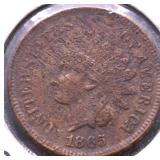 1865 INDIAN HEAD CENT VF DETAILS
