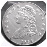1834 BUST HALF DOLLAR AU DETAILS