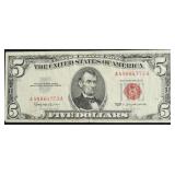 5 DOLLAR RED SEAL US LEGAL TENDER VF