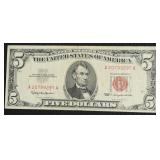 5 DOLLAR RED SEAL US LEGAL TENDER VF